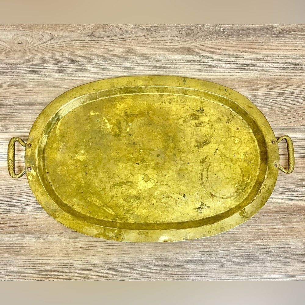 Antique Russian Hand Made Heavy Weight Tray